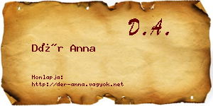Dér Anna névjegykártya