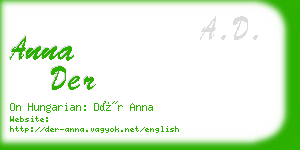 anna der business card